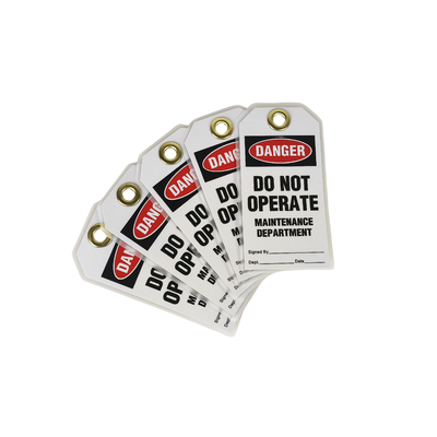 Laminated Danger Tag Printed Logo Waterproof Durable Outdoor Warning Lockout Tag