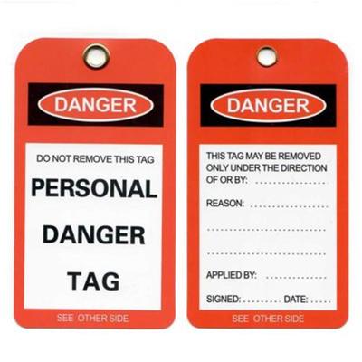 Custom Printed Logo Danger Tag PVC Durable Writable Safety Tag