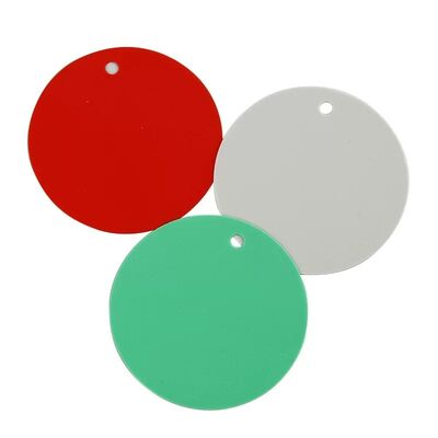 Пластиковые круглые бирки из ПВХ с цветным логотипом на заказ, водонепроницаемые